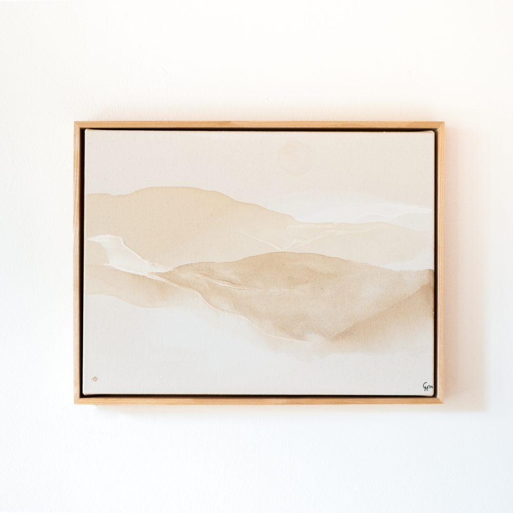 Abstraktes Gemälde minimalistisch creme