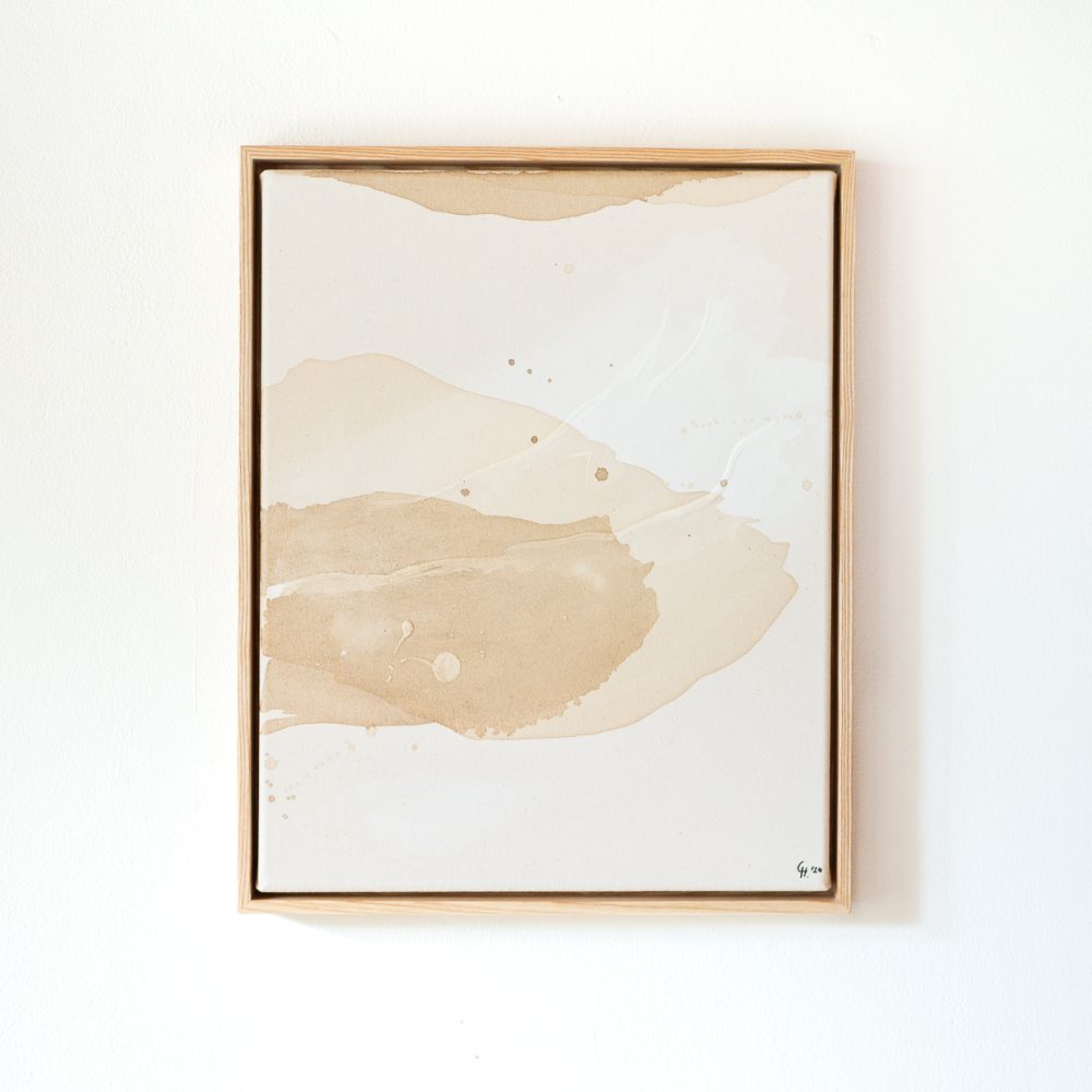 Beige Creme Abstraktes Gemälde