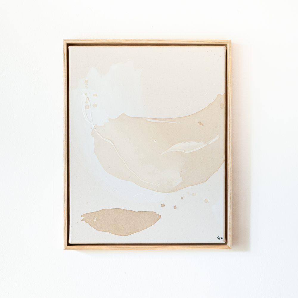 Abstraktes Gemälde minimalistisch creme