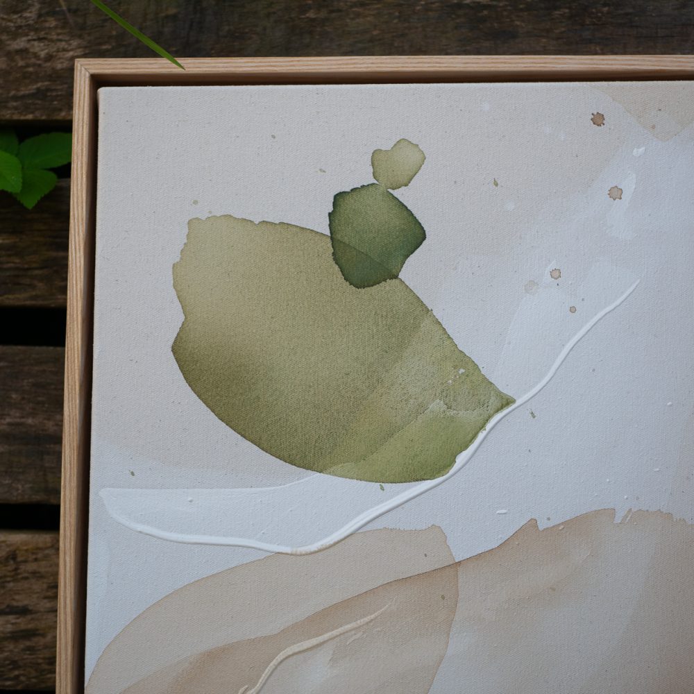 Abstraktes Kunstwerk Blätter Frühling grün