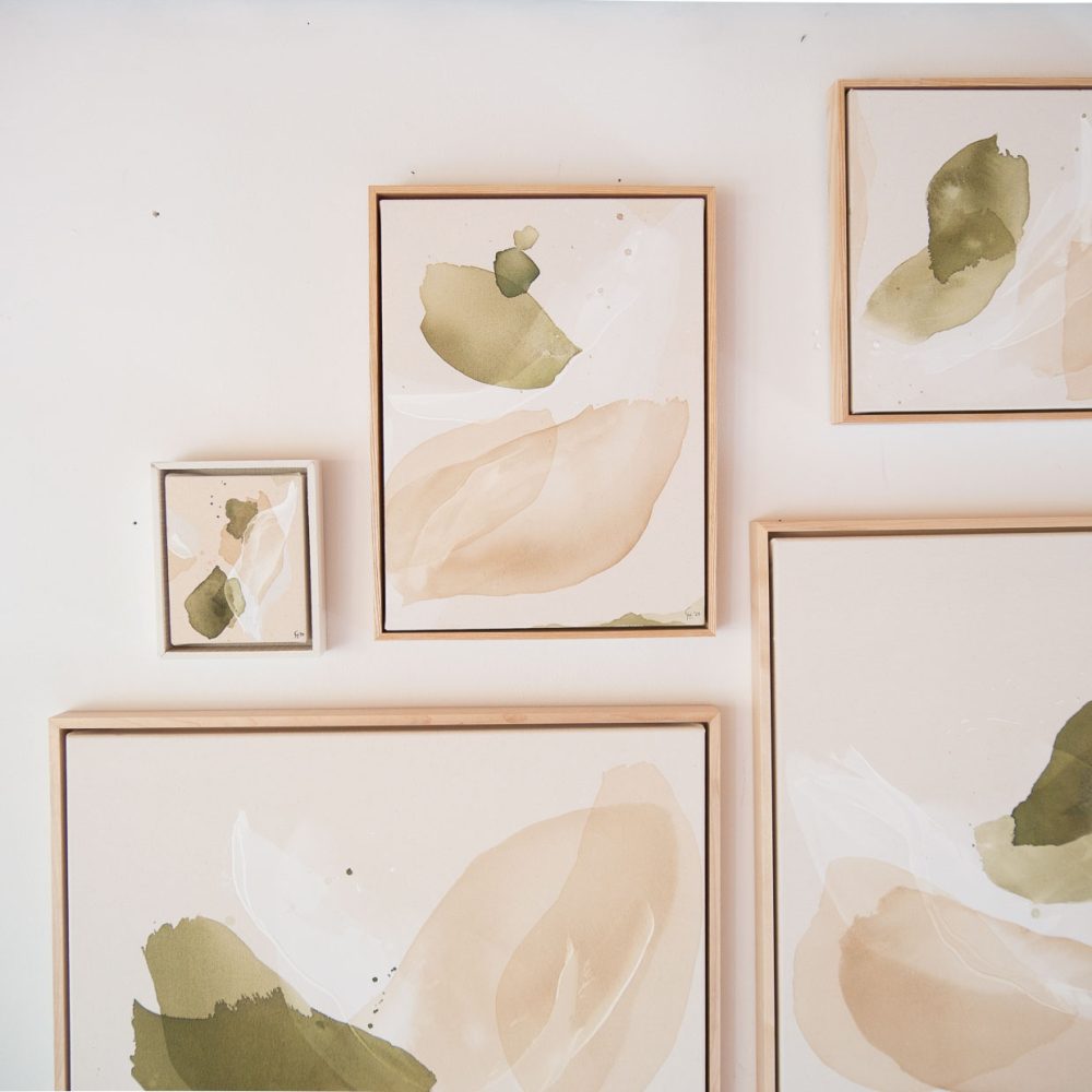 Abstrakte Kunstwerke Blätter Frühling grün