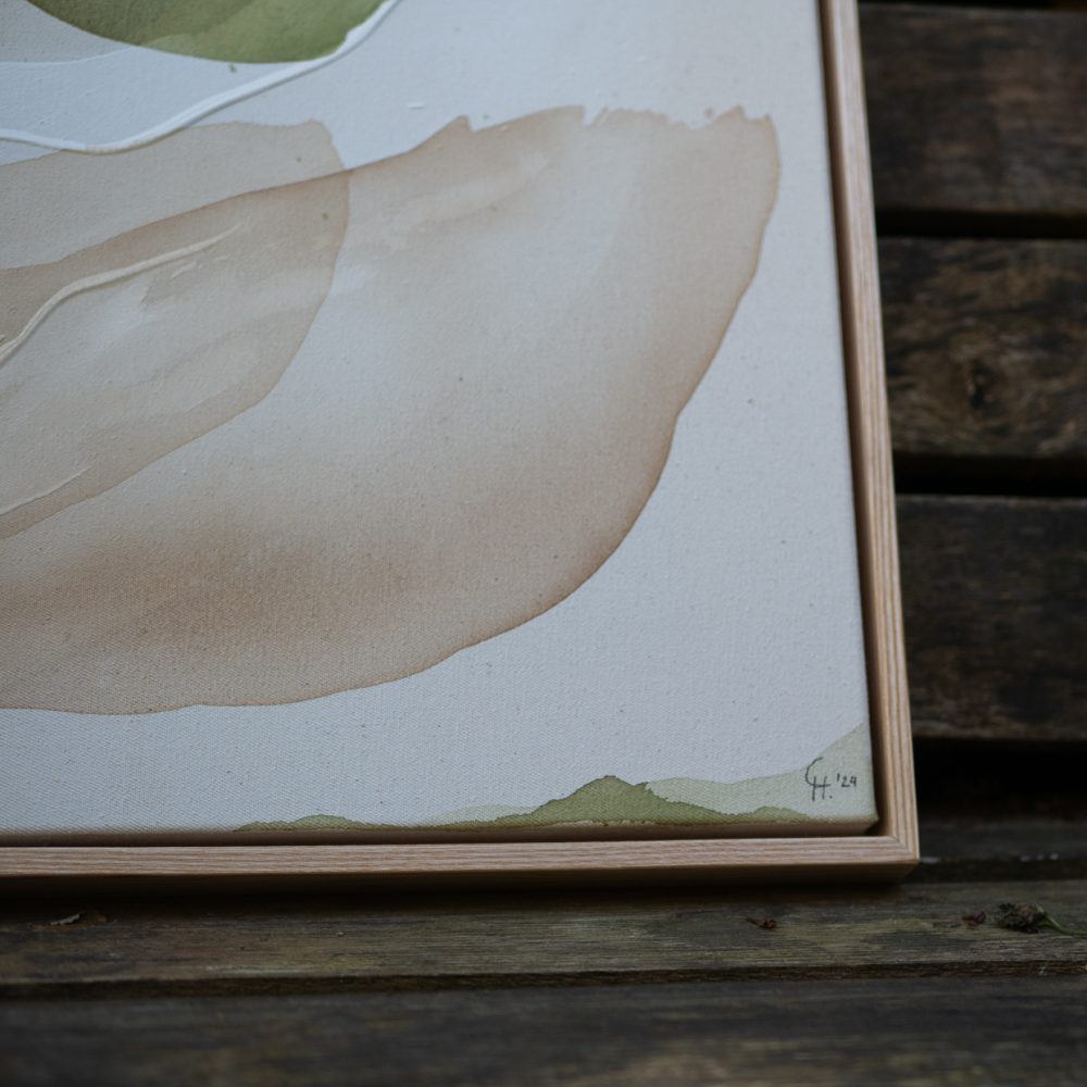 Abstraktes Kunstwerk Blätter Frühling grün