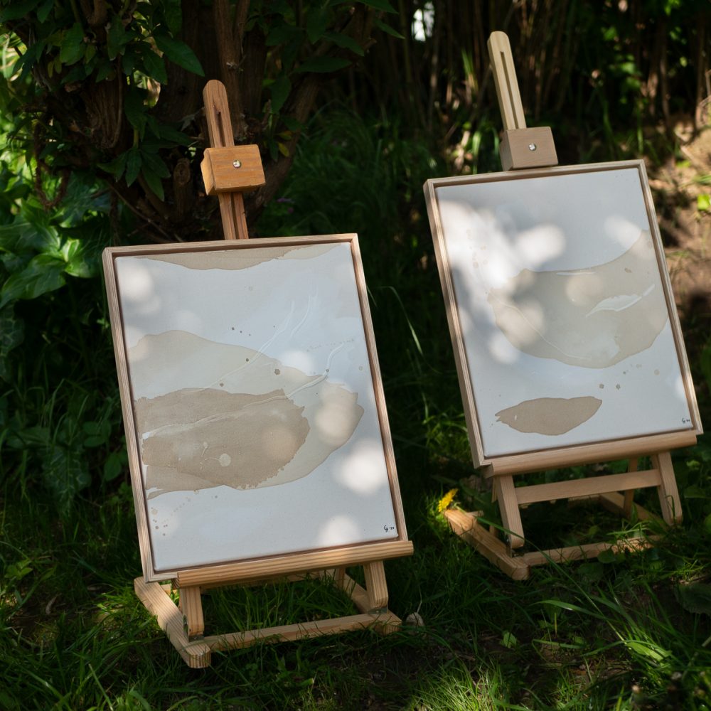 Beige Creme Abstraktes Gemälde
