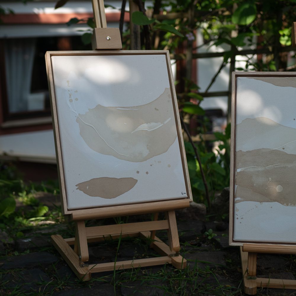 Abstraktes Gemälde minimalistisch creme