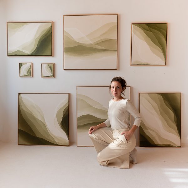 Künstlerin Christina Hohenwarter Landau Pfalz Deutschland Abstrakte Kunst Wald Berge Grün Originale Atelier