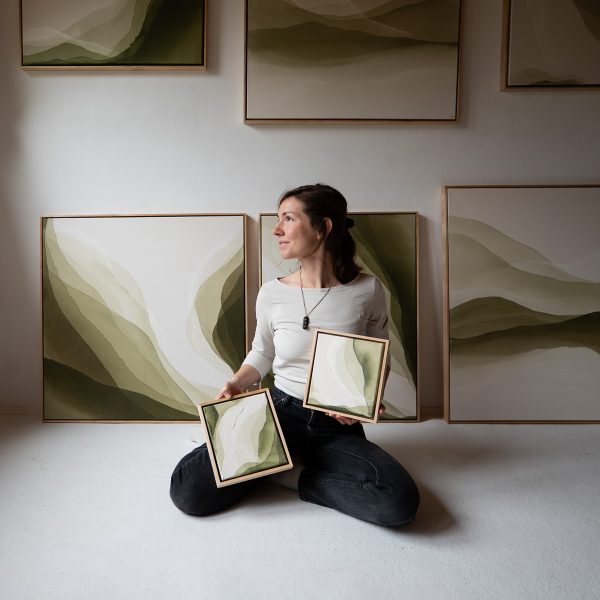 Künstlerin Christina Hohenwarter Landau Pfalz Deutschland Abstrakte Kunst Wald Berge Grün Originale Atelier