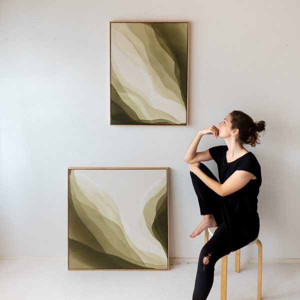 Künstlerin Christina Hohenwarter Landau Pfalz Deutschland Abstrakte Kunst Wald Berge Grün Originale Atelier