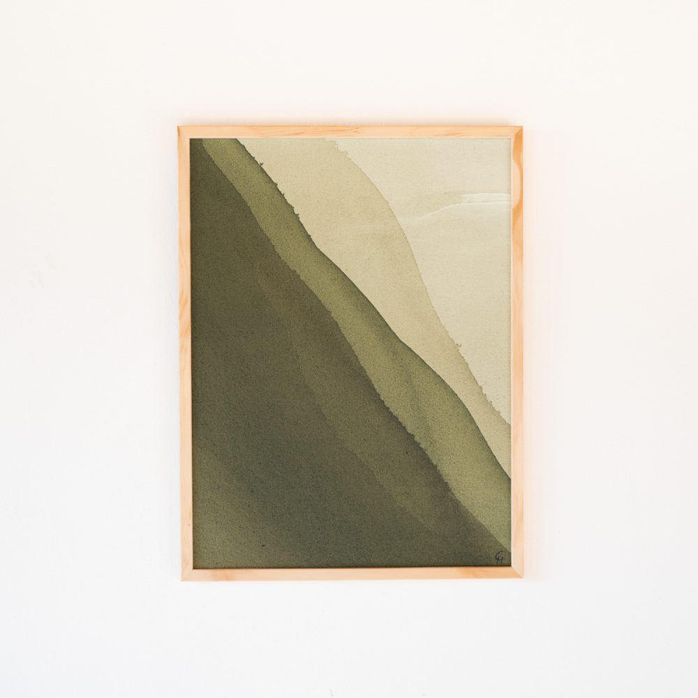 Wald Kunstwerk Pfalz Deutschland Künstlerin Christina Hohenwarter Abstraktes Gemälde Glasrahmen